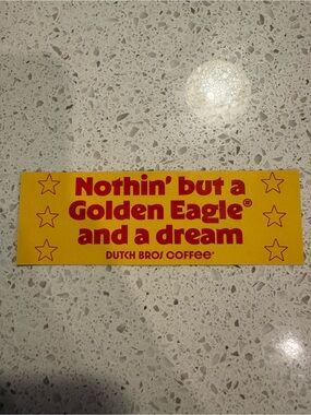 Dutch Bros  Mini Bumper Sticker MAY 2026 "Golden Eagle and a Dream’ Sticker